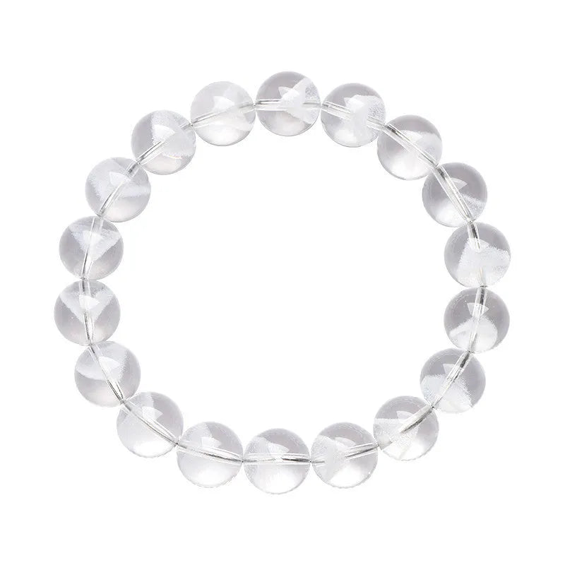 White crystal pyramid bracelet with ghost-like surface and Ruyi design elements showing multiple size options