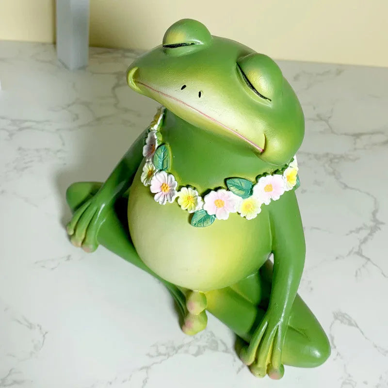 European style Magic Yoga Frog ornament made of plastic and resin in RDW123 colour.