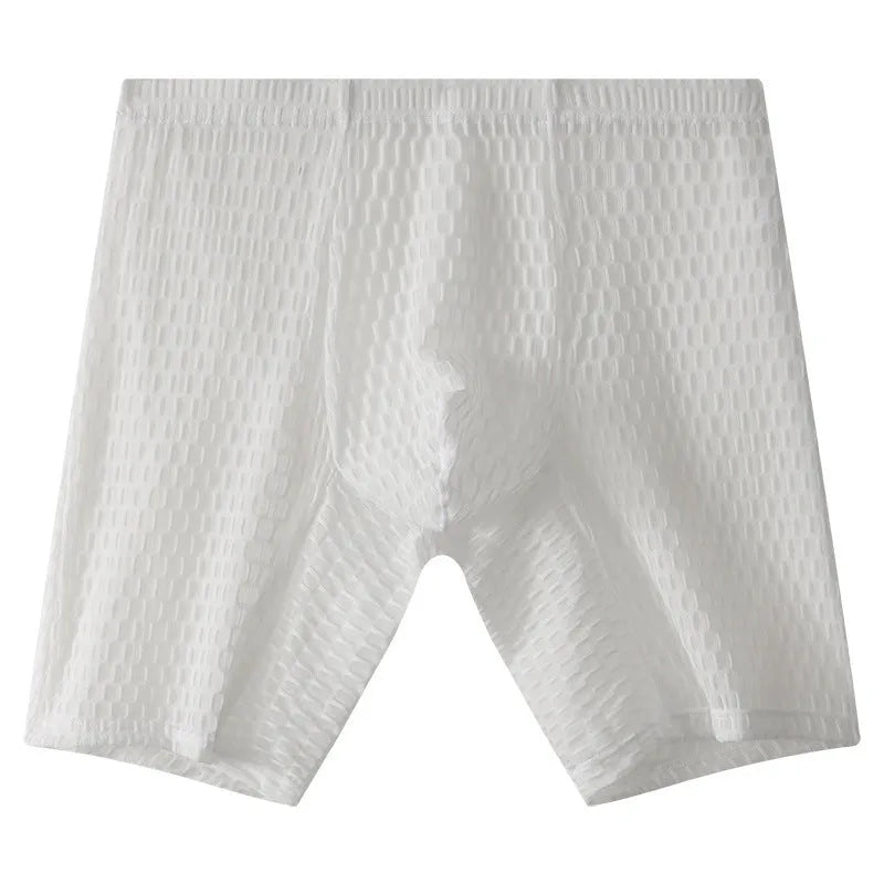 Men's transparent lace boxer shorts in lengthened design with shaping function