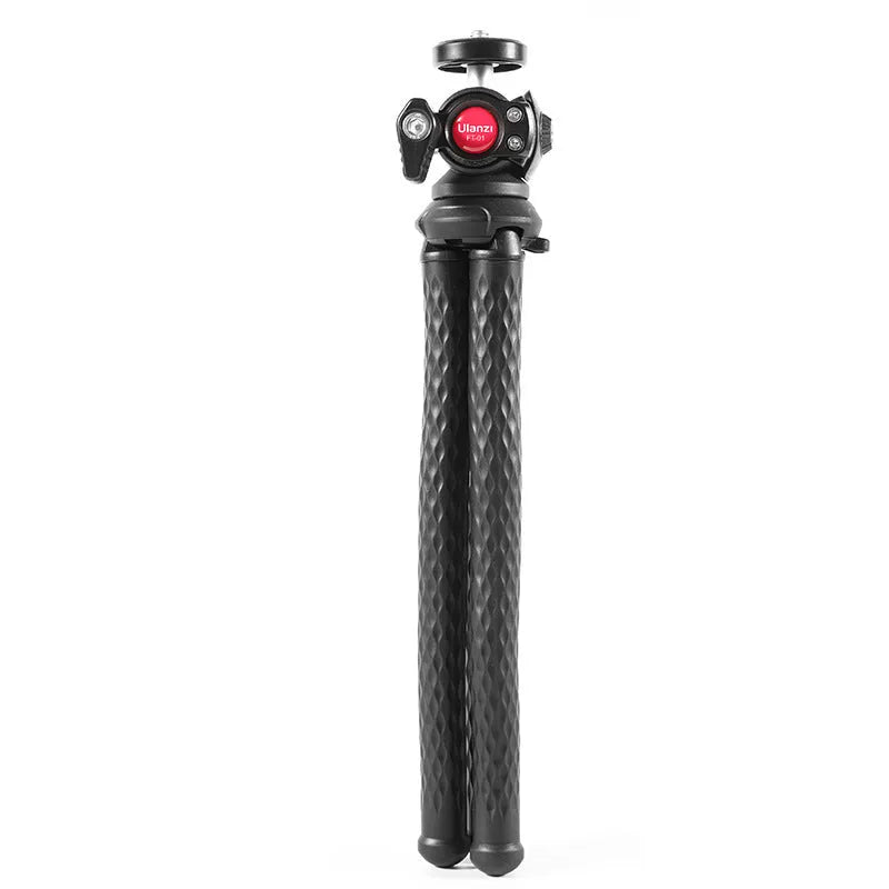 Black octopus mobile phone tripod set with flexible legs and clip extended to 360mm