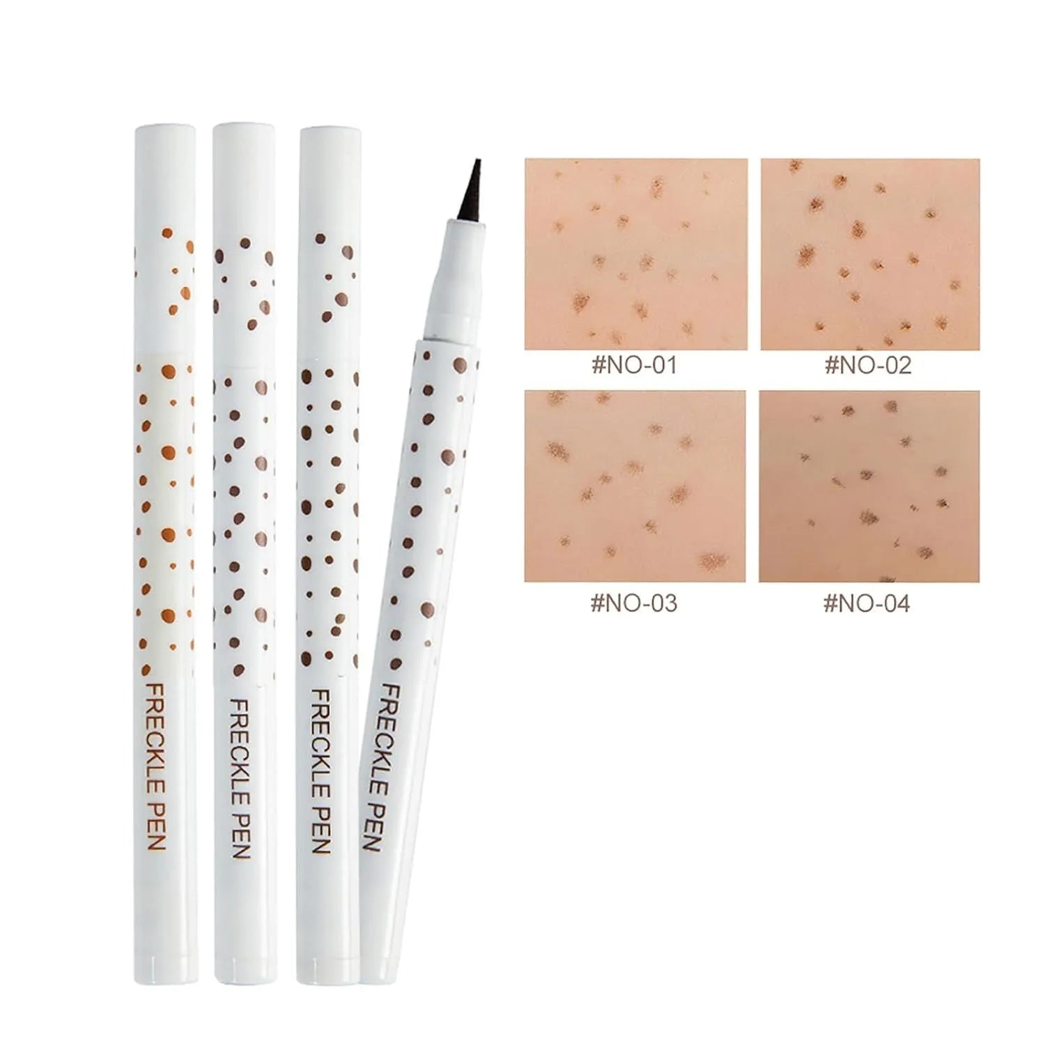 Dark brown freckle pen with precision tip for applying natural-looking waterproof fake freckles