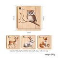 Wooden 3D puzzle panel for early childhood education with African animal or owl four-sided design