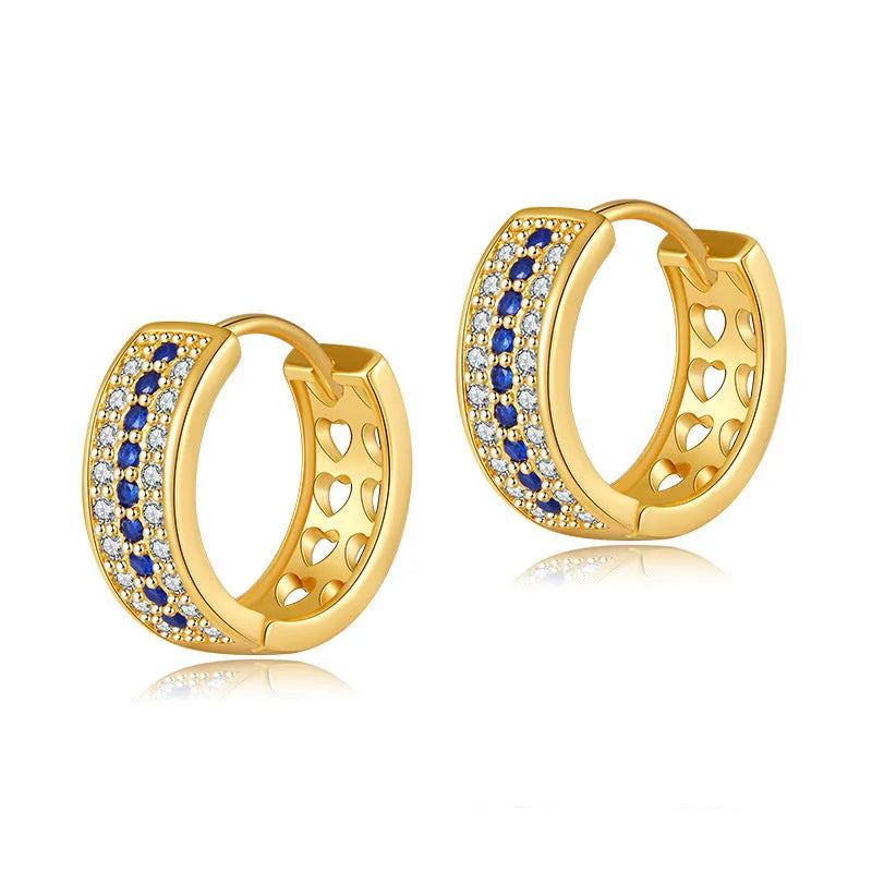 Round geometric women's earrings with electroplated KE1268 colour finish