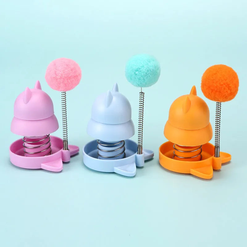 55mm mint-scented cat toy ball with self-moving mechanism in blue, orange and pink colour options