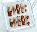 Handmade nail painting kit with jelly glue, rubbing strip, and nail patch for DIY nail art designs