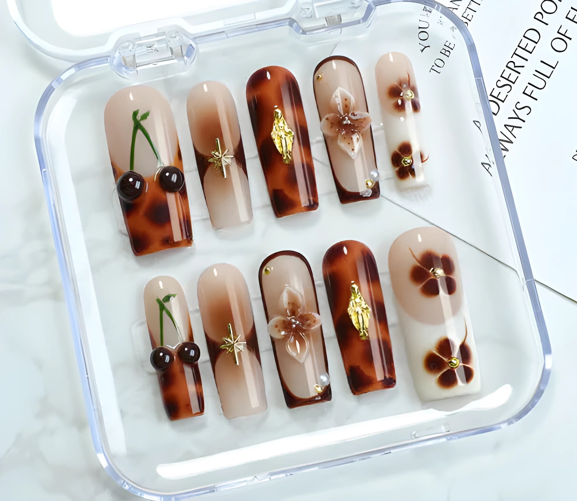 Handmade nail painting kit with jelly glue, rubbing strip, and nail patch for DIY nail art designs