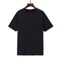 Men's black cotton loose fit short sleeve t-shirt with a printed design.