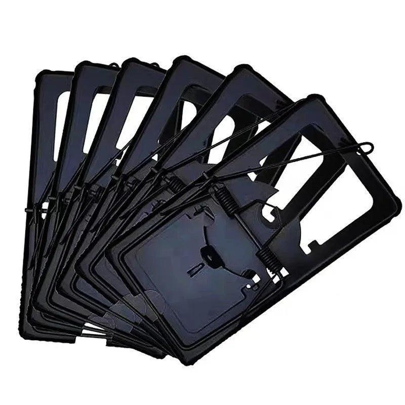 Automatic mouse trap cage in metal and plastic construction for indoor rodent control