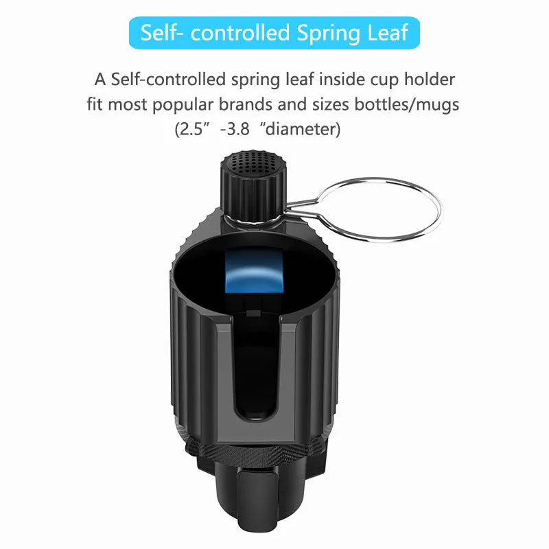 Green universal car drink holder and mobile phone mount with adjustable clamp.