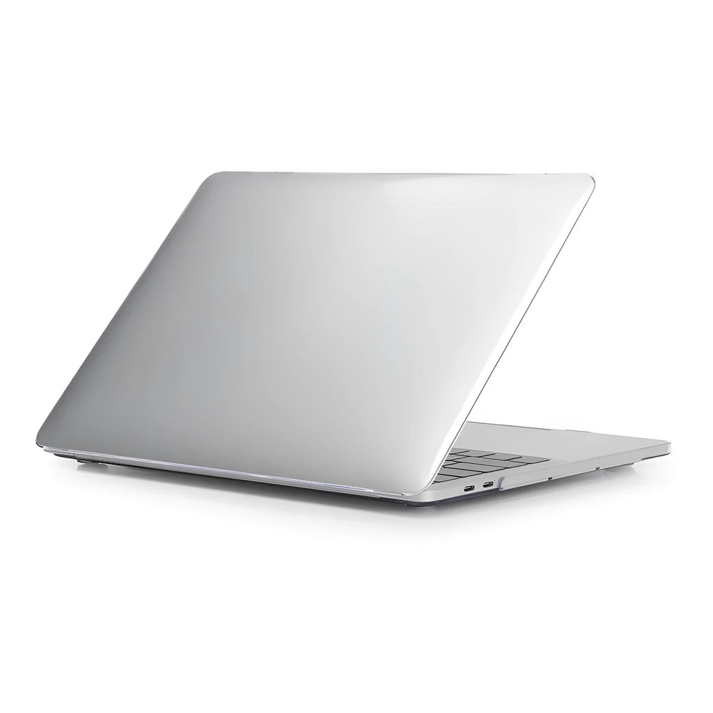 Transparent and black PC hard protective shell case for Apple MacBook Pro 14.2 and 16.2 inch laptops.