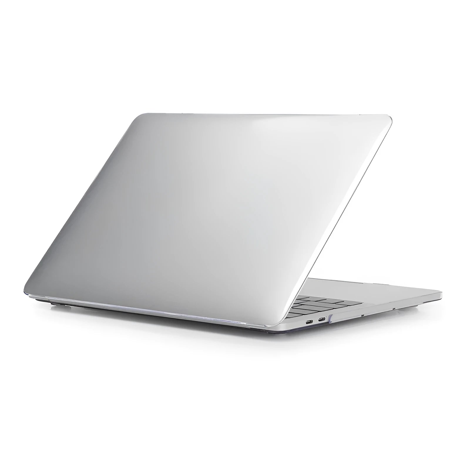Transparent and black PC hard protective shell case for Apple MacBook Pro 14.2 and 16.2 inch laptops.