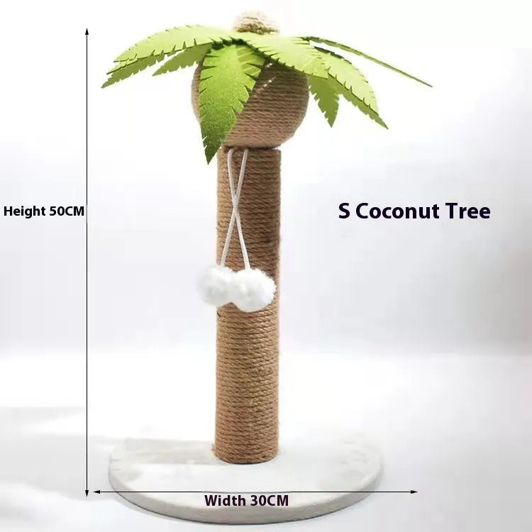Cactus design cat scratch board climber and coconut tree scratching post for cats.