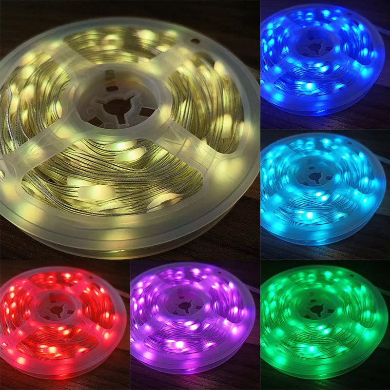 10-metre long multi-colour LED party light string with 100 lights for festival decoration.