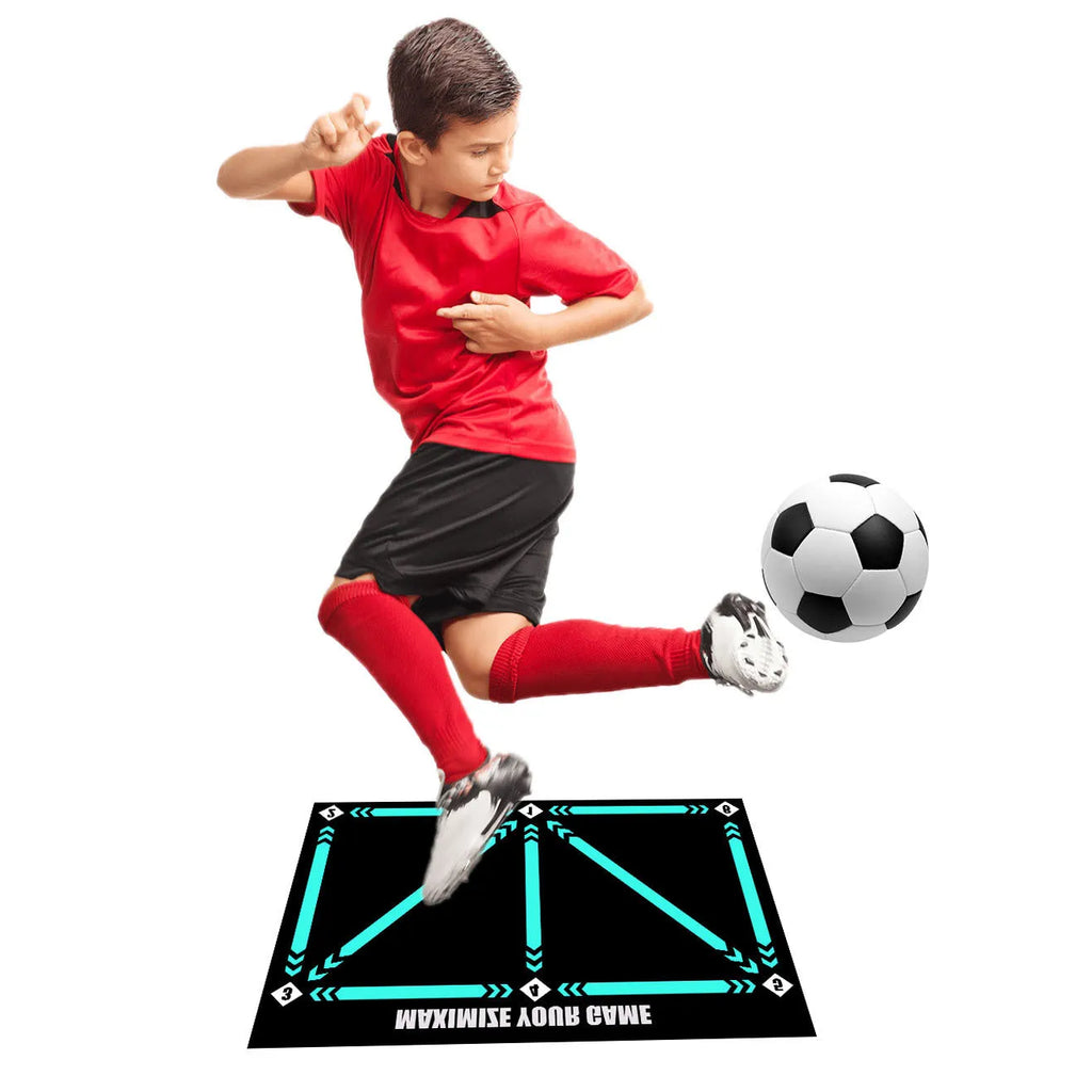 Rubber indoor football training mat for skill lifting practice with cushion coloured surface