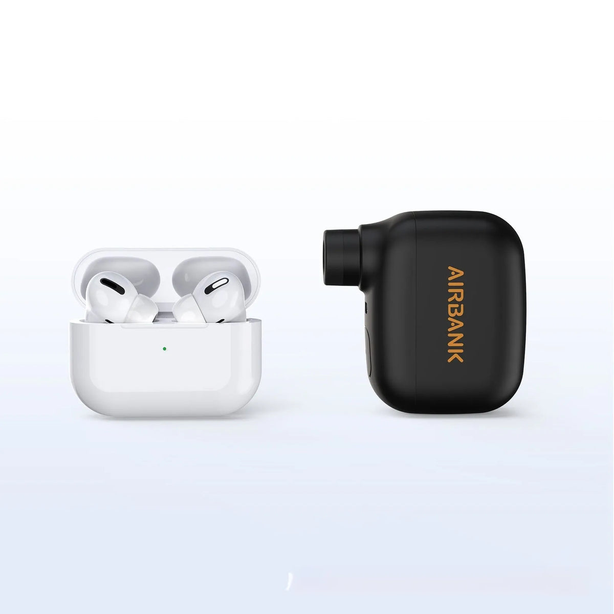 Black USB rechargeable electric bicycle tyre inflator pump with compact dimensions