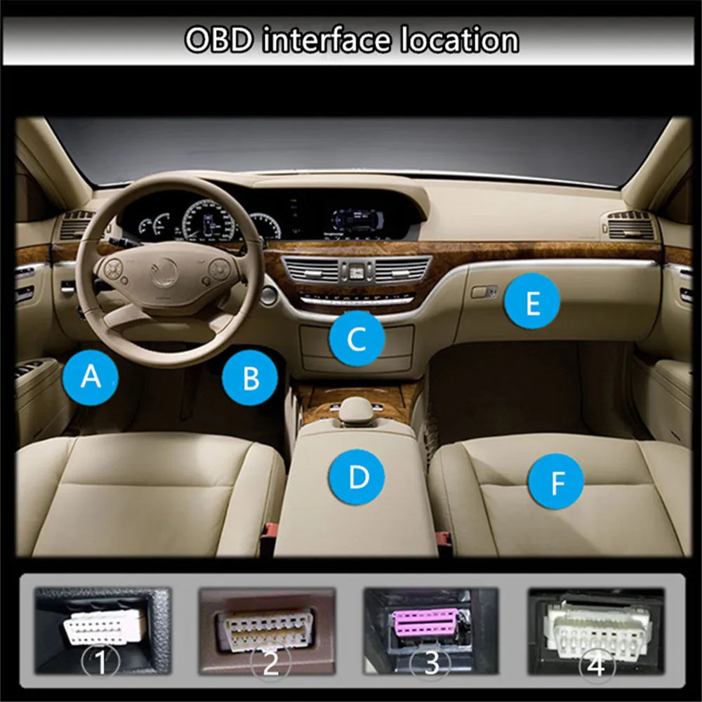X1 automotive OBD instrument with LED display, metal construction, 10mm compact size