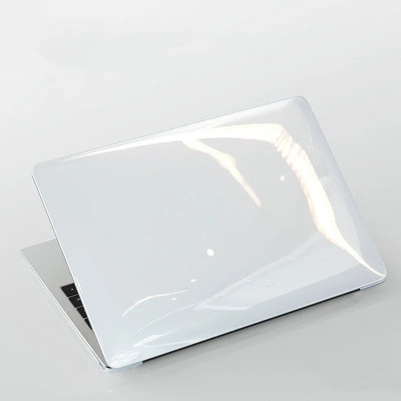 Transparent and black PC hard protective shell case for Apple MacBook Pro 14.2 and 16.2 inch laptops.
