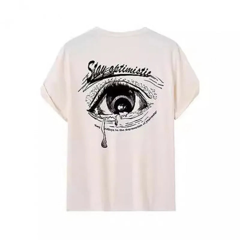 Men's printed street short-sleeved sports T-shirt in polyester fabric with digital pattern design