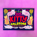 A4 paper wall calendar with cat illustrations for 2024 or 2025.