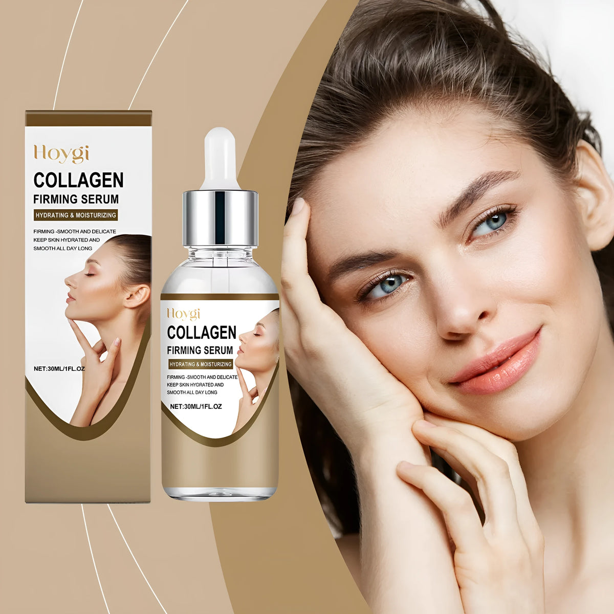 30ml collagen firming care solution bottle with hyaluronic acid for facial skincare
