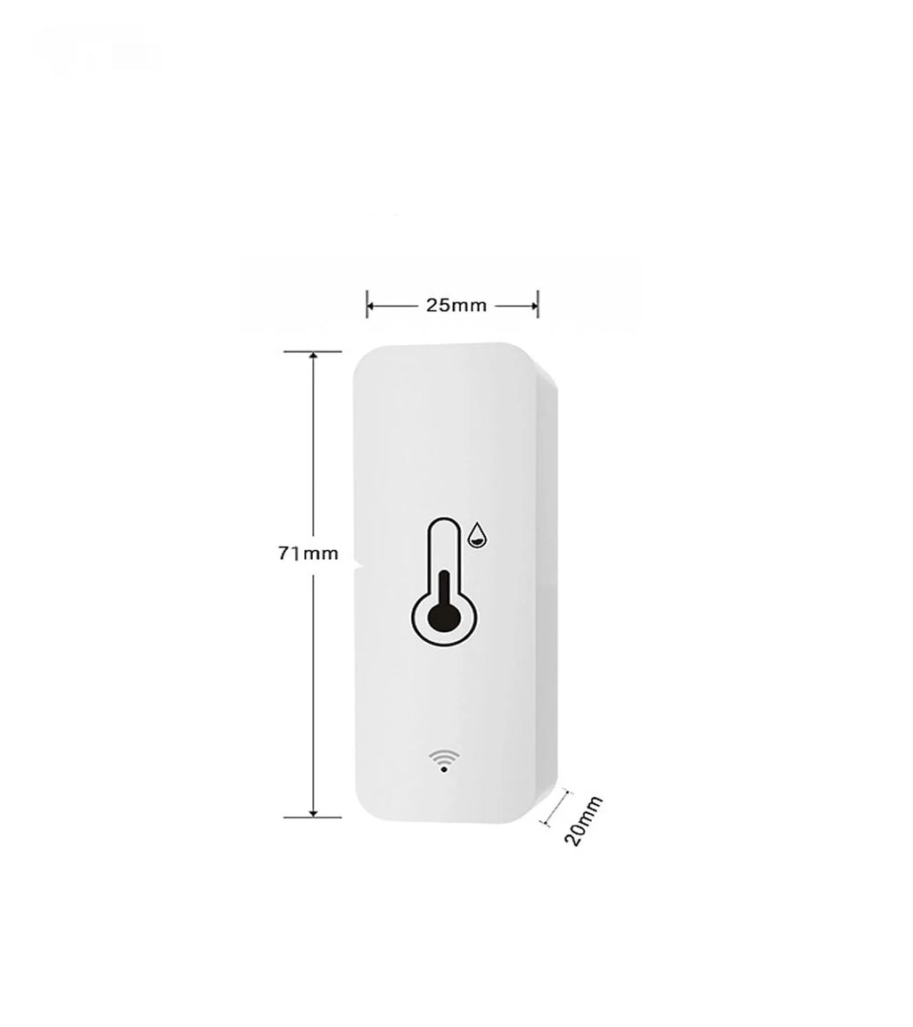 Compact white ABS temperature and humidity sensor with WiFi connectivity for wireless environmental monitoring