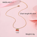 Cherry design stainless steel necklace, bracelet, earrings, and ring set with 18K electroplated finish.