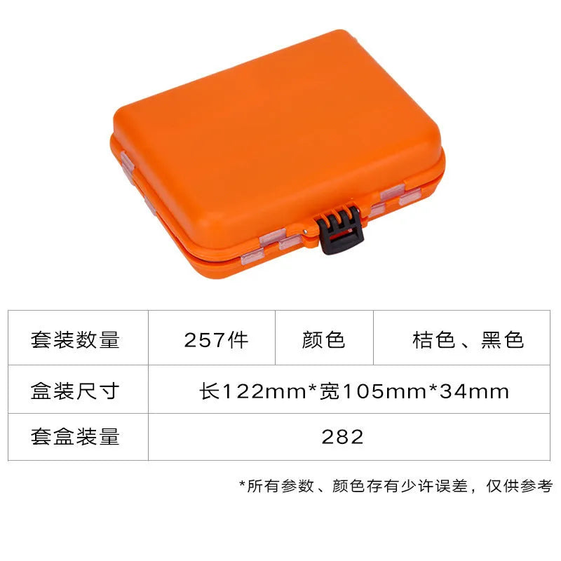 Weihe 257-piece fishing lure hook accessories set in ABS plastic box for Texas sea rock fishing