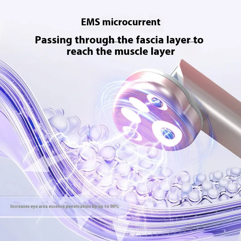 Gradient pink Cats Paw eye massager with micro-current vibration and colour light therapy