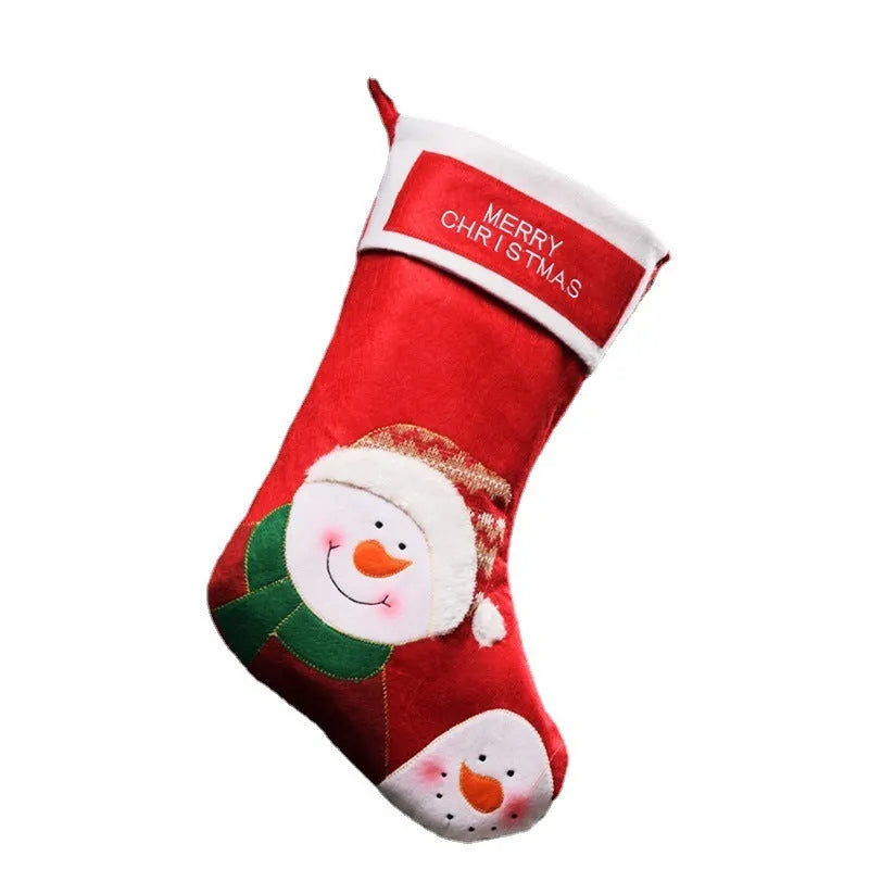 Christmas candy bag socks pendant decorations showing elk, old man, and snowman designs