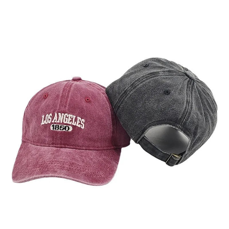 Acrylic personalised distressed letters embroidered peaked cap with conical retro crown