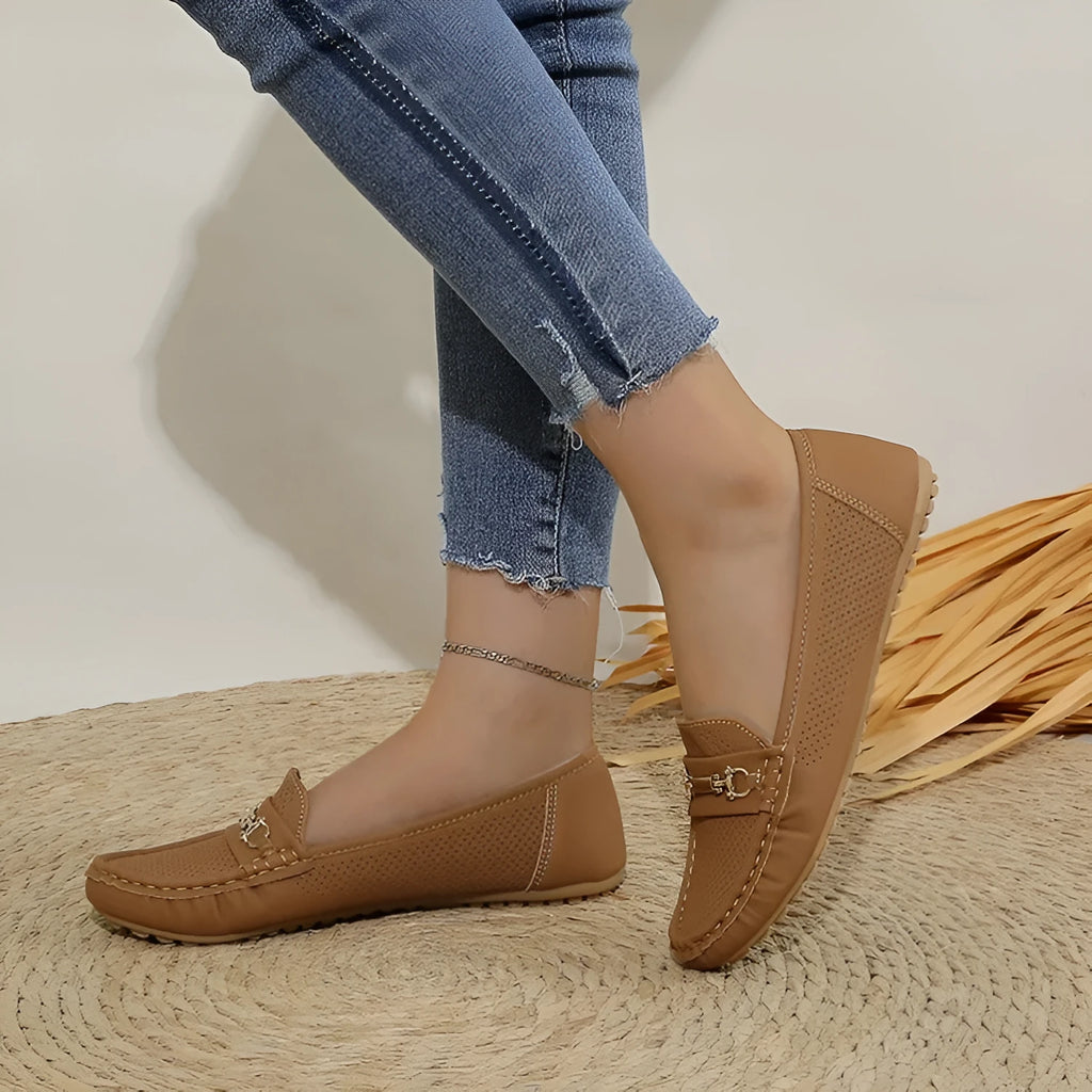 Women's plus size flat casual shoes in white, black, or khaki artificial PU.