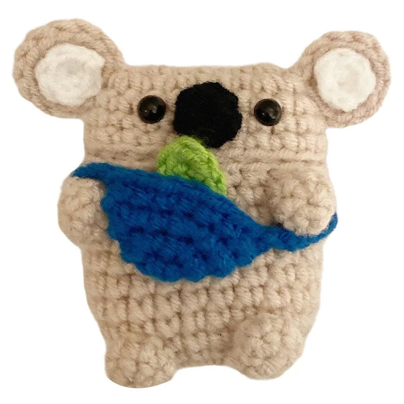 Handmade knitted koala bear backpack cover for Apple Airpod wireless earbud protection