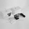 Black 8 MP USB webcam with attached magnetic privacy cover on its lens