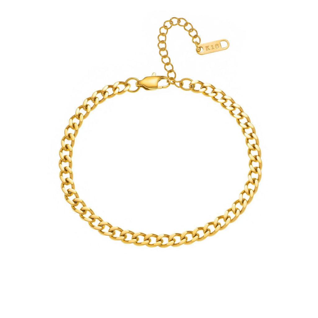 Gold and silver titanium steel personalised necklace showing number and letter pendant options on 40.5cm chain
