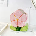 Ceramic flower pen holder storage box with floral pattern in blue, pink, or purple designs