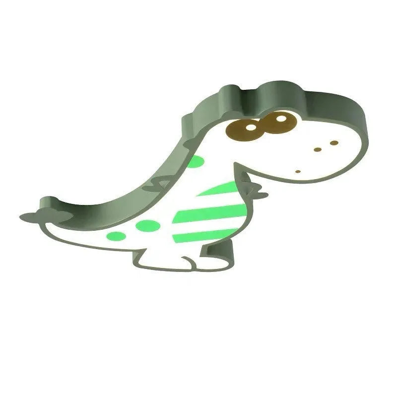 Cartoon dinosaur ceiling light with 48cm diameter and aluminium construction for children's bedrooms