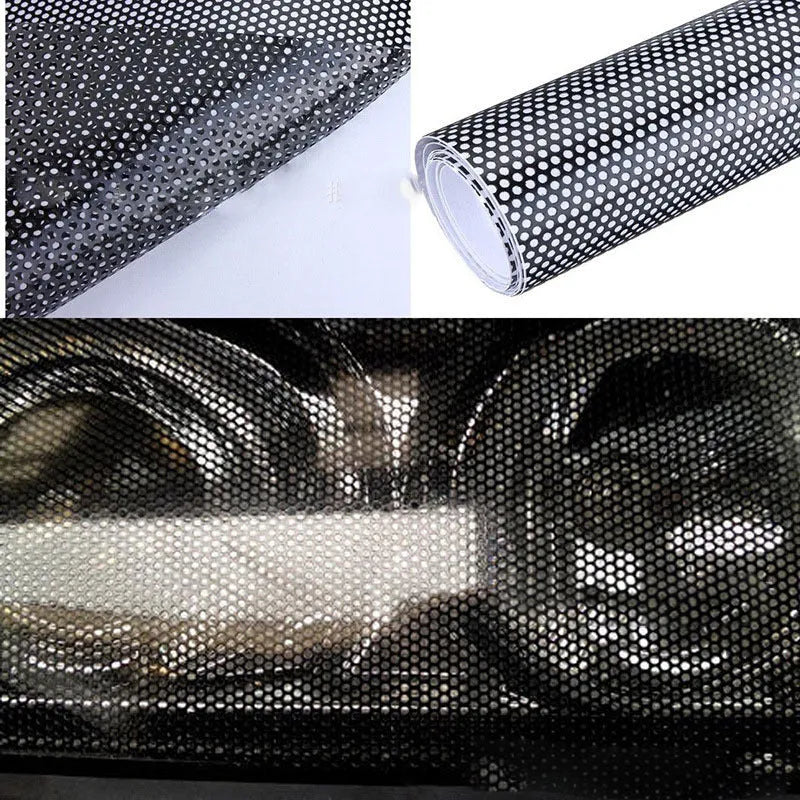 Perforated automotive colour changing vinyl film roll measuring 30cm wide by 106cm long