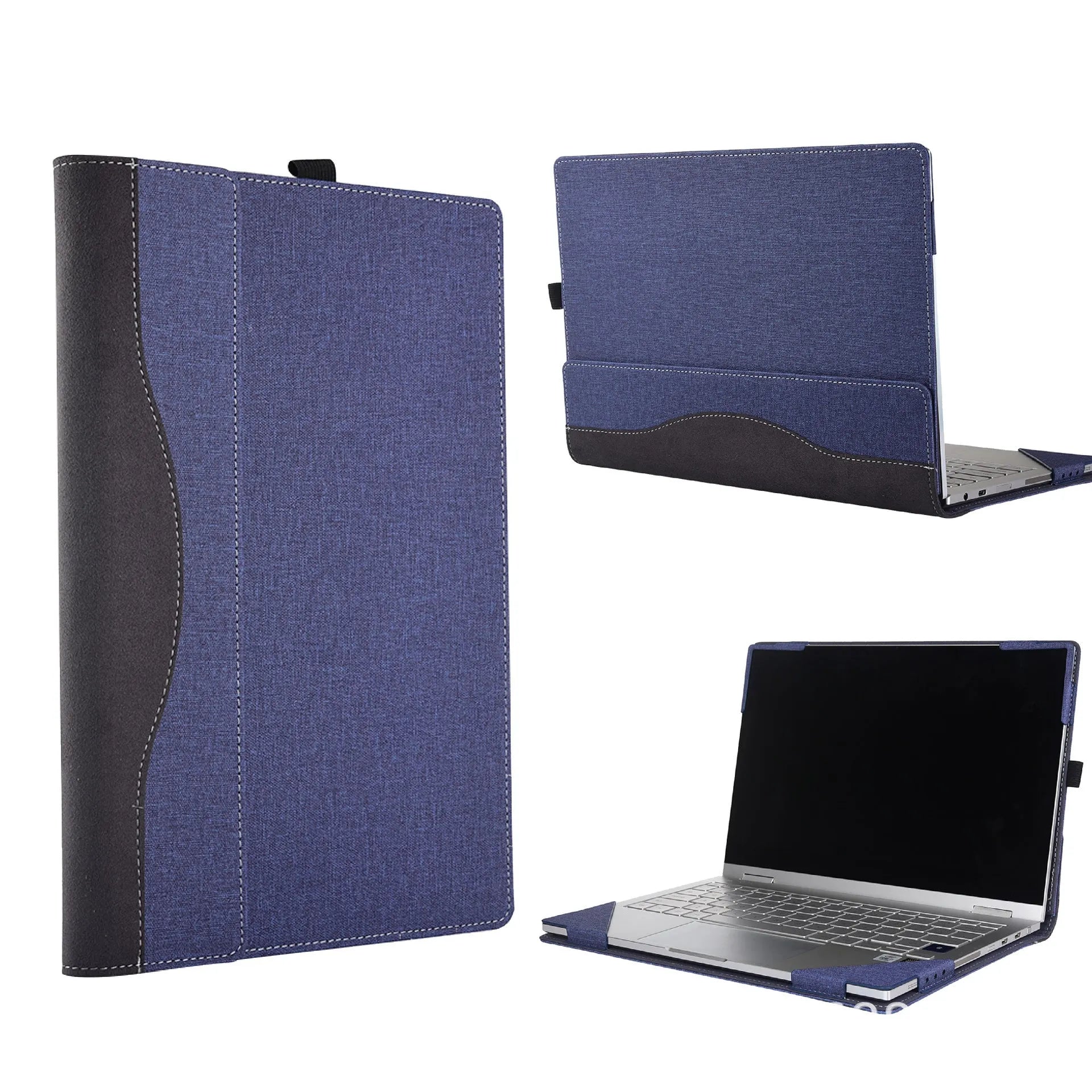 Black imitation leather protective sleeve for Microsoft Laptop6 laptops showing bracket design