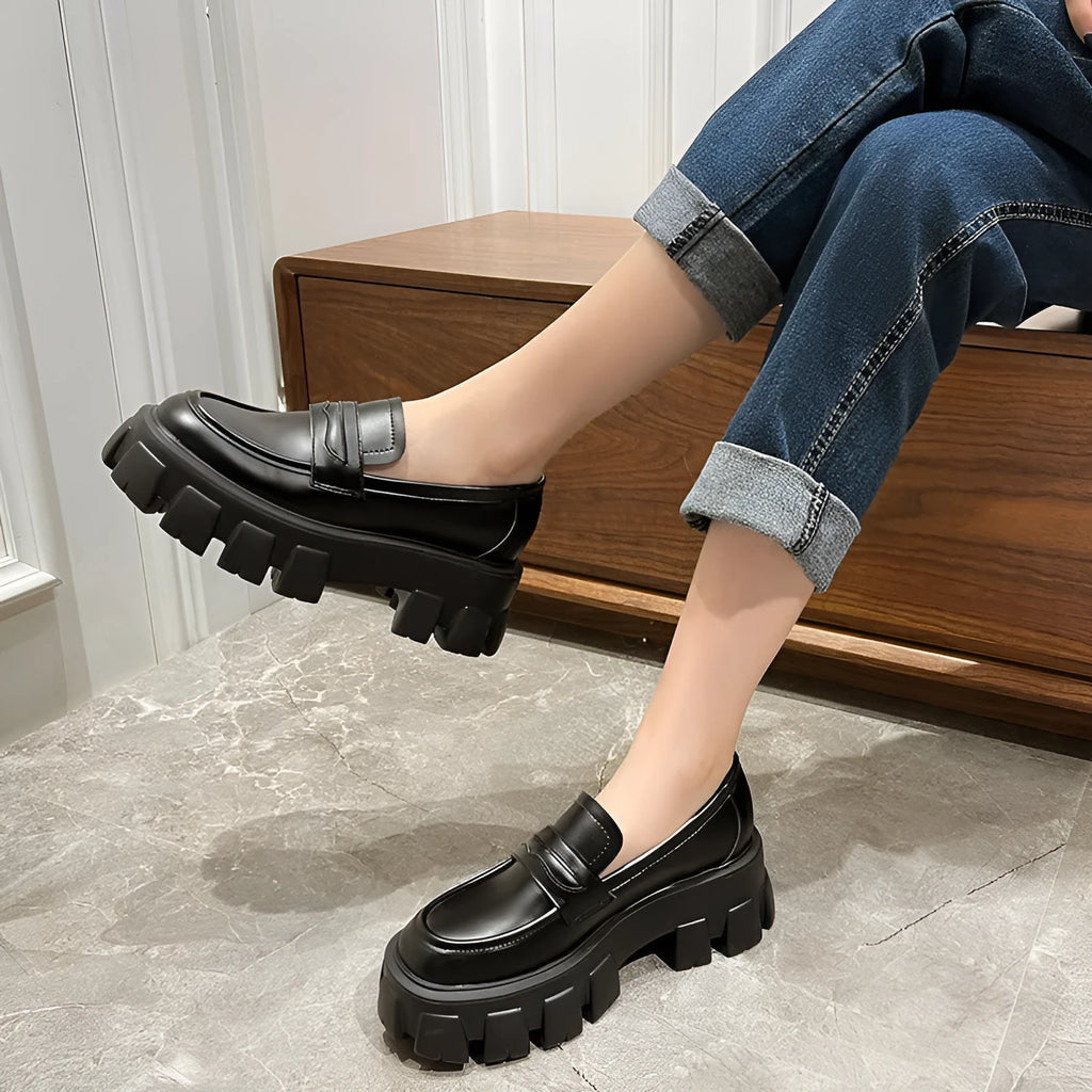 British style wide fit loafers in patent leather with a rubber sole, shown in a choice of finishes.