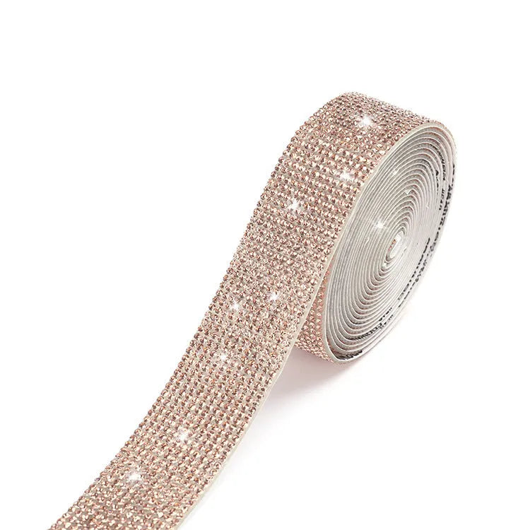 Self-adhesive water drill stick in white and AB colour with electroplated glass construction