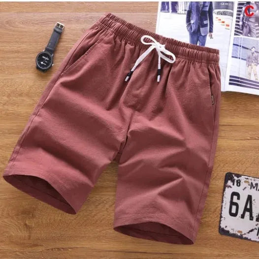 Men's cotton summer shorts with lace-up front waist in various colours and sizes