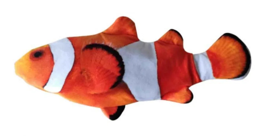 30cm electronic jumping fish cat toy with USB cable in multicolour fish designs
