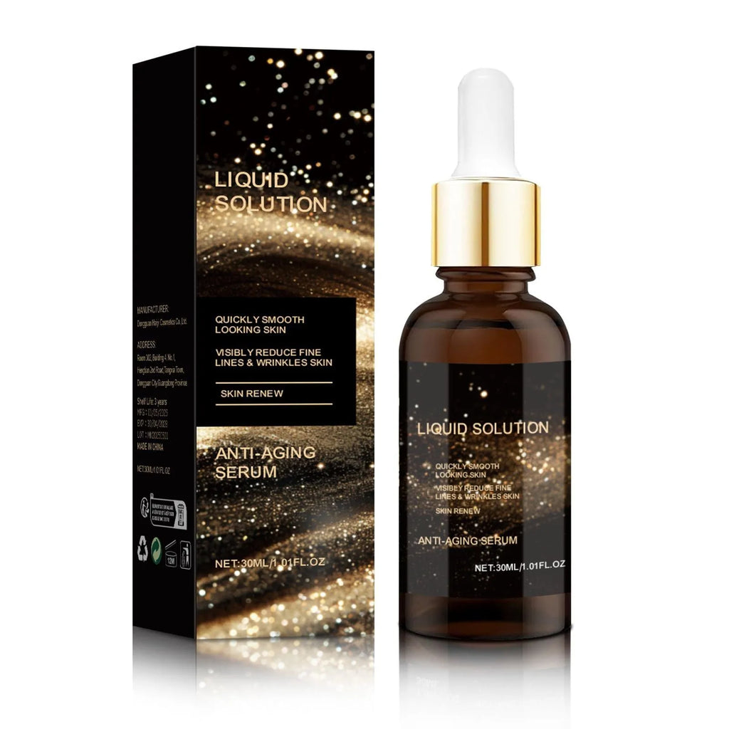 30ml facial moisturising liquid bottle with hyaluronic acid formulation measuring 9cm in height
