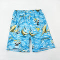 Men's floral printed five-point swimming trunks in polyester fabric, free size fit for pool and beach wear