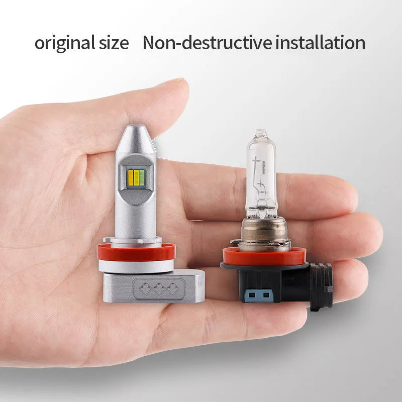 Aluminium housing LED fog lamp bulb for universal car and motorcycle fitment in H8 H11 9005 formats
