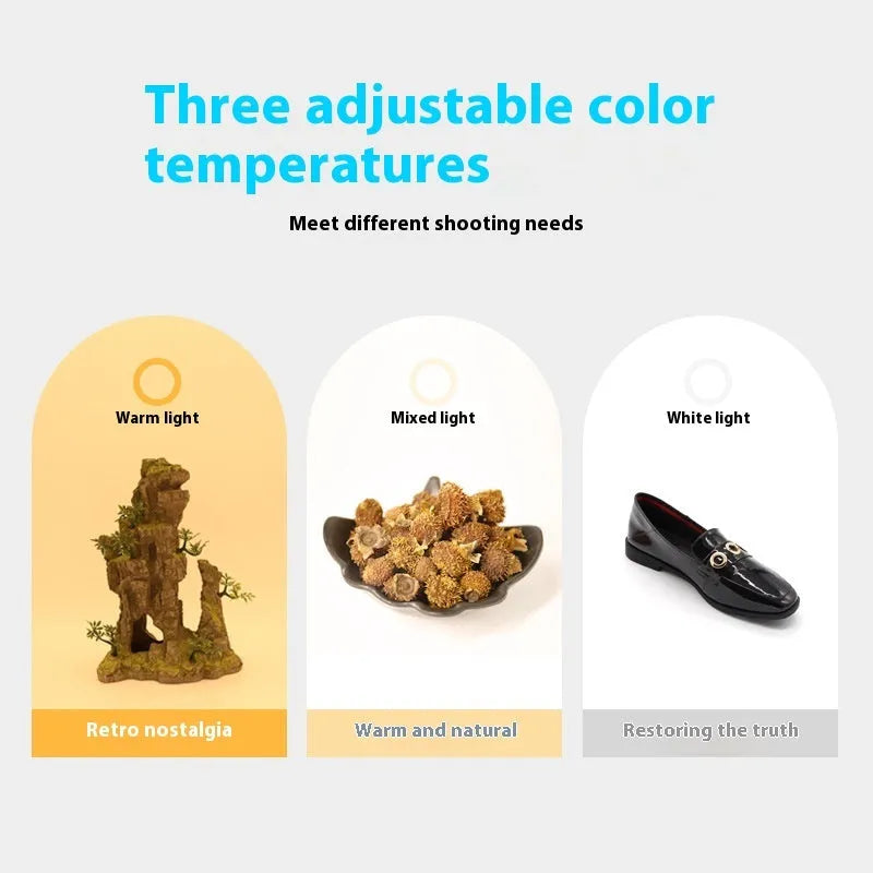 50cm studio photo light box with USB plug and folding three-colour temperature light board