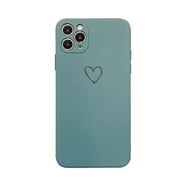 Solid colour TPU silicone back cover case for Apple iPhone on a table.