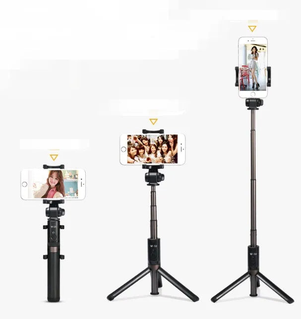 Bluetooth tripod selfie stick with aluminium telescopic rod and phone bracket