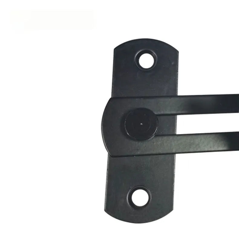 Sliding door hasp lock with black carbon steel 90-degree latch and stainless steel body