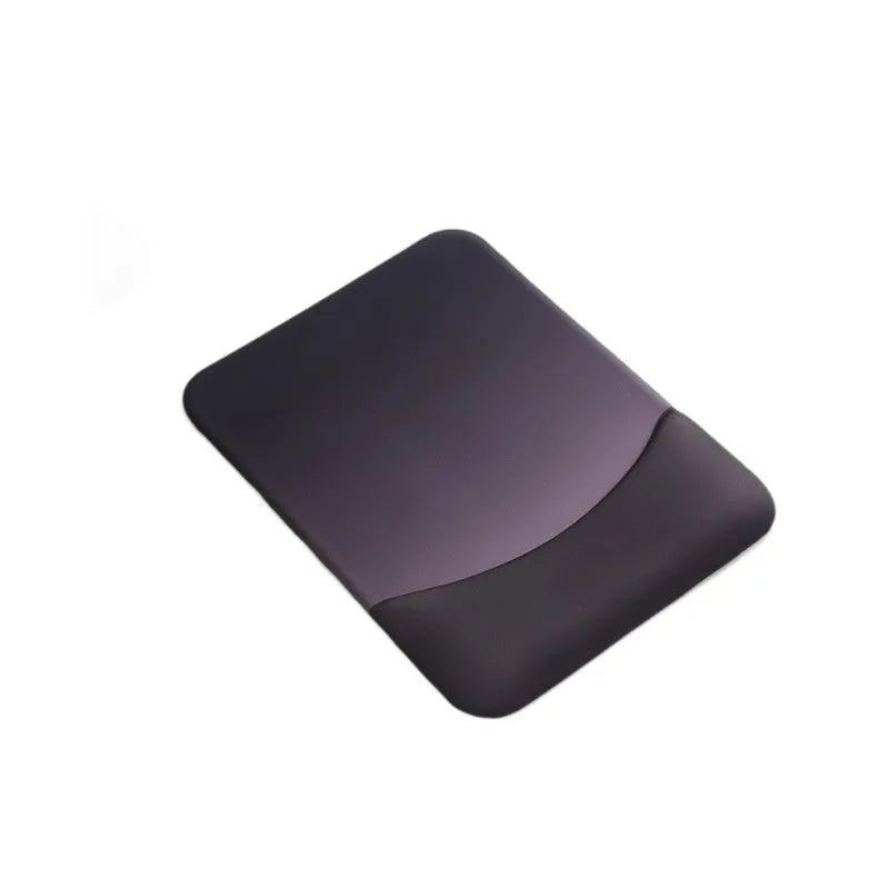Square silica gel wrister mouse pad with wrist strap support in black, blue, pink or purple